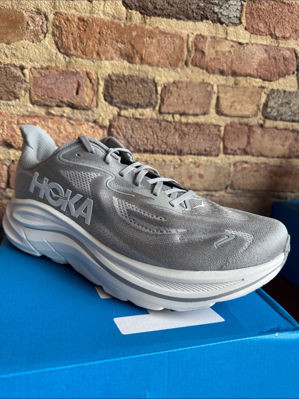 Hoka Clifton 10 STLLR Men’s Gray Running Shoe X-Wide